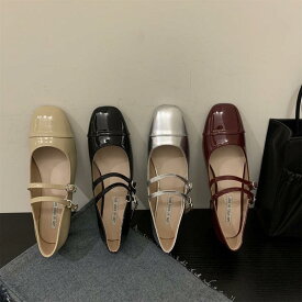 送料無料 パンプス パンプス 歩きやすい 履きやすい ダブルストラップ 女っぽ エナメル チャンキーヒール パンプス ラウンドトゥ 美脚 履きやすい 歩きやすい 滑りにくい オシャレ 学生 通学 通勤 OL オフィス 春夏秋 楽天海外通販