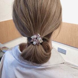 送料無料 ヘアゴム 大人っぽい おしゃれ ヘアアクセサリー 大人 上品 エレガント フェミニン ミックスカラー まとめ髪 簡単 ヘアアレンジ シンプル 上品 お呼ばれ アクセサリー 大人 カジュアル ギフト オフィス 通勤 お呼ばれ 披露宴 成人式 人気 小物 楽天海外通販