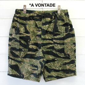 A VONTADE (アボンタージ) ファティーグ ショーツ Fatigue Trousers -TIGER CAMO-(VTD-0357-PT)メンズ パンツ ショーツ ショートパンツ 迷彩 綿 送料無料 日本製