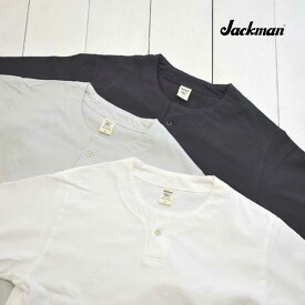 Jackman (ジャックマン)Tシャツ 半袖 Henleyneck T-Shirt ヘンリーネック Tシャツ JM5328 メンズ レディース tシャツ 半袖 コットン 綿 無地 大きいサイズ 日本製 正規取扱店