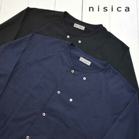 nisica(ニシカ) ノーカラー ダブルボタン ジャケット(NIS-1336)メンズ 長袖 カットソー ノーカラージャケット カーディガン 送料無料 日本製 正規取扱店