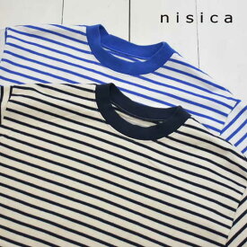 nisica (ニシカ) クルーネック ボーダー 半袖カットソー メンズ レディース トップス 半袖 tシャツ 天竺 バスクシャツ 送料無料 日本製 正規取扱店
