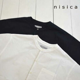 nisica (ニシカ) クルーネック 半袖シャツ (NIS-1038)メンズ 半袖 シャツ ノーカラー 送料無料 日本製 正規取扱店