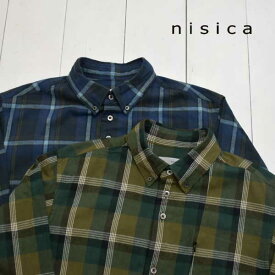 nisica(ニシカ)ボタンダウンシャツ チェック(NIS-1058)メンズ 長袖 シャツ ボタンダウン ネルシャツ 送料無料 日本製 正規取扱店