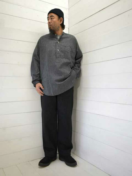 楽天市場】POST OVERALLS (ポストオーバーオールズ) Band Collar Shirt 