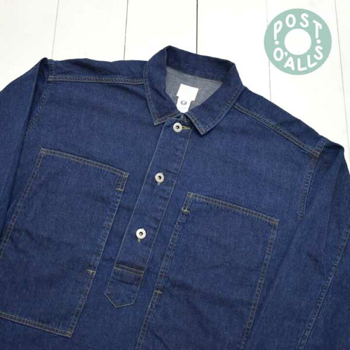 楽天市場】POST OVERALLS (ポストオーバーオールズ) ARMY Shirt -blue 