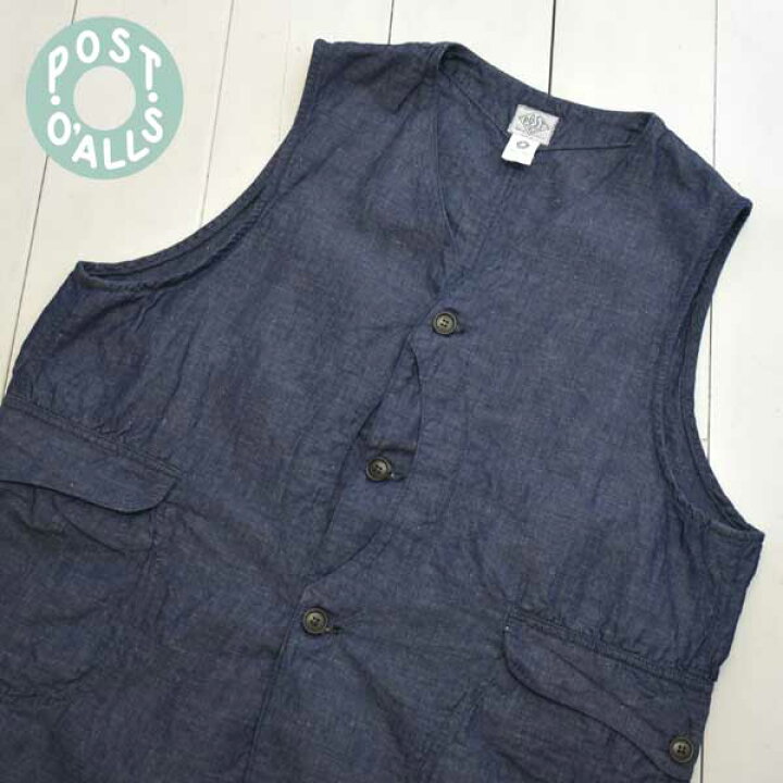 楽天市場】POST OVERALLS (ポストオーバーオールズ) ベスト Royal 