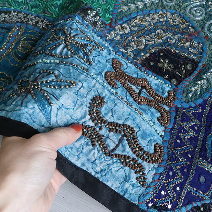 楽天市場】ザリ 刺繍 インド 布 クロス インテリア マルチクロス  