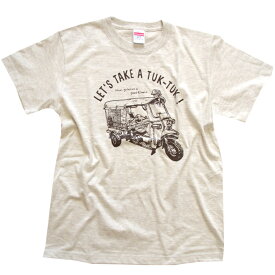 送料無料 エスニック Tシャツ 山ガール カットソー トップス 半袖 トゥクトゥク 乗り物 タイ 三輪タクシー ファッション メンズ レディース ユニセックス ゆったり 大きいサイズ【メール便可 1.5cm】【1】