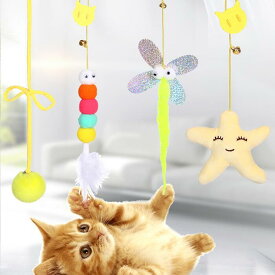【MARCA 送料無料】吊るし式の猫のおもちゃ ドアにかかる弾力のある紐で猫を楽しませる 羽根付きの小さなネズミ型の猫のおもちゃ 自分で楽しんでストレス解消