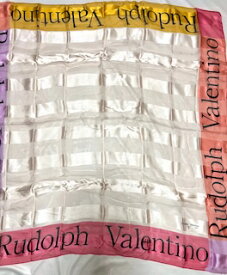 ルドルフ ヴァレンティノ Rudolph Valentino スカーフ シルク ピンク パープル 89/85cm【中古】