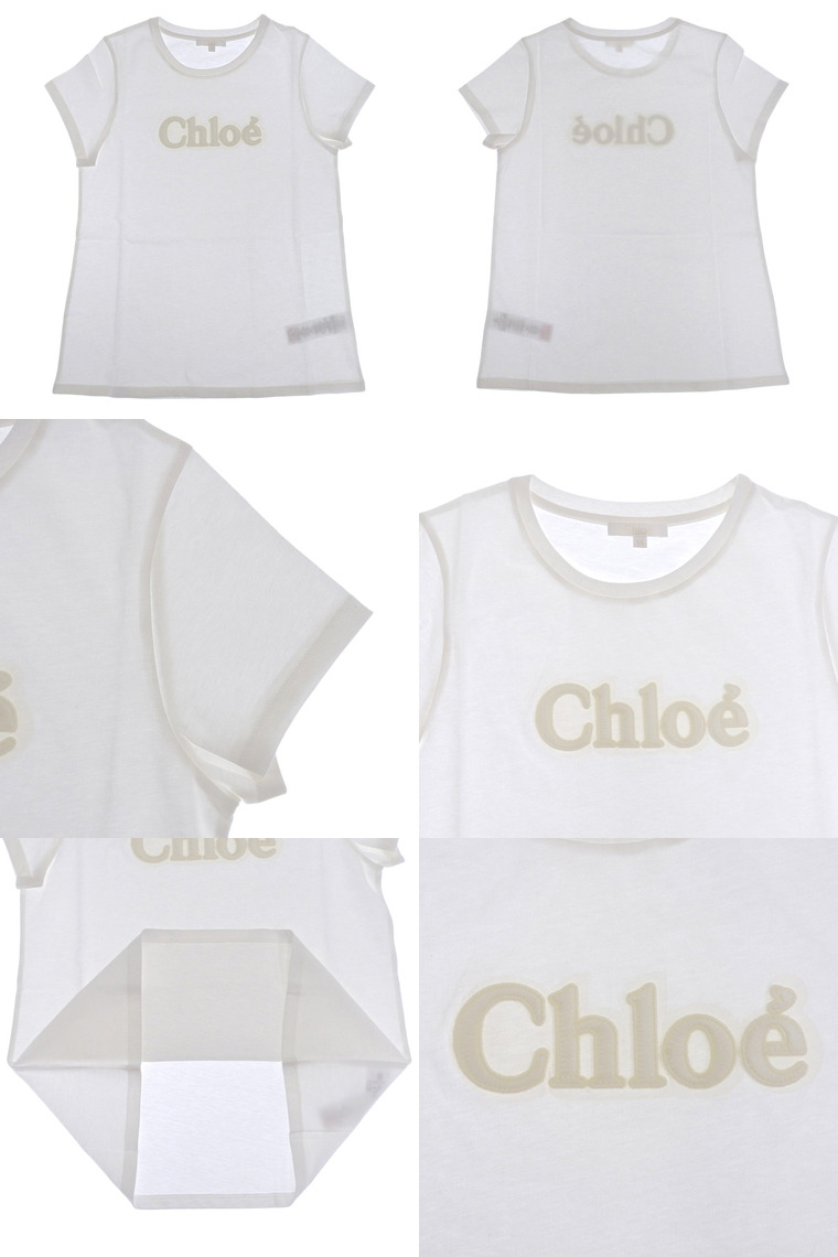 クロエ 衣類 ガール レディース Tシャツ 14サイズ コットン100% ホワイト C15E35-117-WT CHLOE | marcadimoda