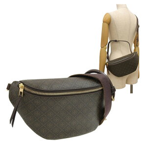 �g���[�o�[�` �o�b�O ���f�B�[�X �{�f�B�o�b�O �u���E�� MONOGRAM COATED CANVAS BELT BAG 165015-200 TORY BURCH