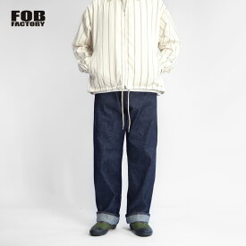 FOB FACTORY FOBファクトリー 5ポケット セルヴィッチ ワイドデニムパンツ 日本製 メンズ