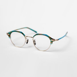 越前國甚六作 クラウンパント サーモントフレーム コンビ EZ-052 日本製 メガネ 度付き 伊達