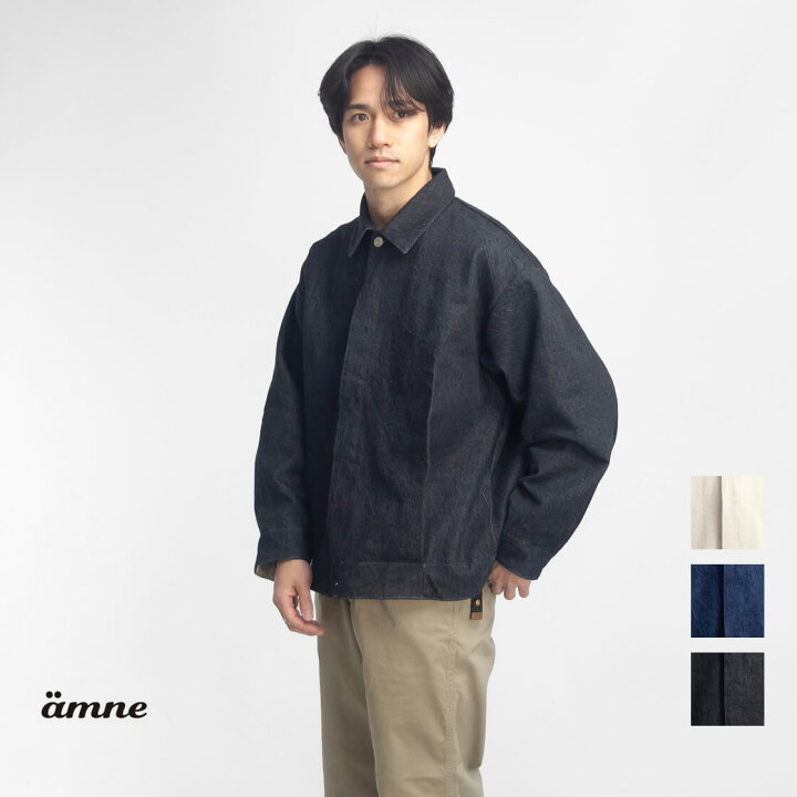 楽天市場】amne アンヌ プレウォッシュデニム プリーツブルゾン 日本製 
