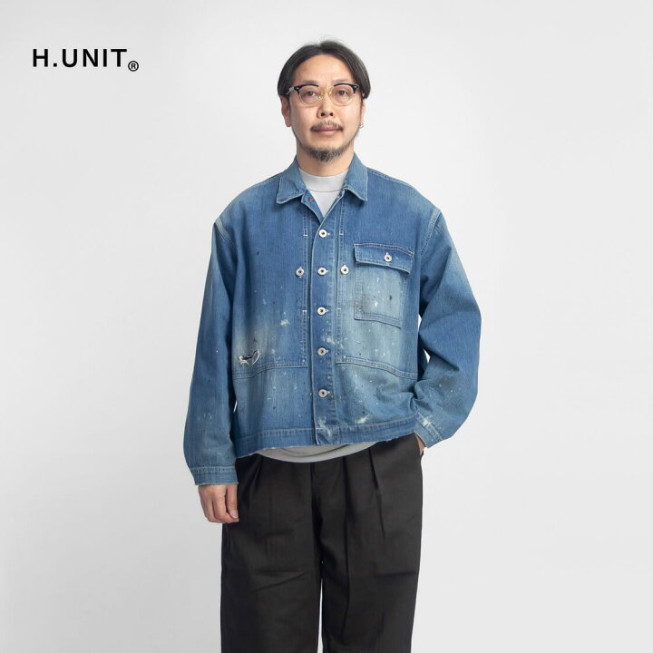 楽天市場】H.UNIT エイチユニット P-44 ネップ デニムジャケット 