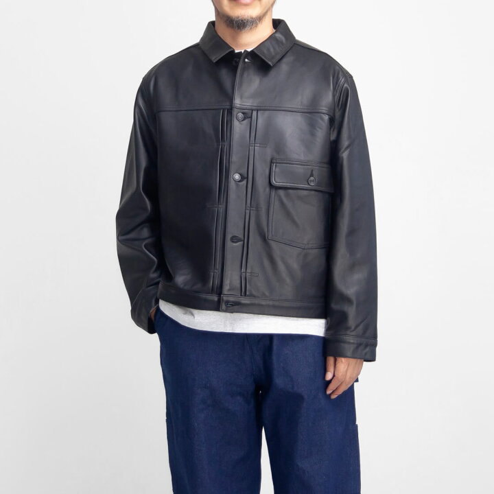 楽天市場】LAOTOUR 本革 ラムレザー 1st Gジャン トラッカージャケット 