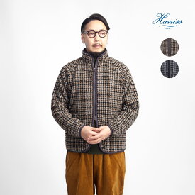 【セール価格】Harriss ハリス ガンクラブチェック レトロボアスタンドジャケット 日本製 メンズ