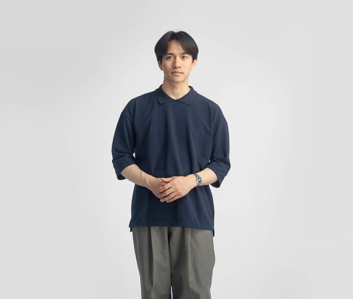 楽天市場】Quotidien コティディアン 鹿の子 5分袖 ボタンなし ビッグ 