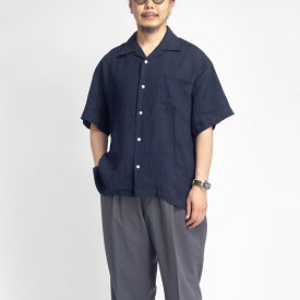 have a good day ハブアグッドデイ 麻100％ フレンチリネン 半袖オープンカラーシャツ 日本製 メンズ