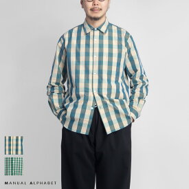 【楽天セール】MANUAL ALPHABET マニュアルアルファベット エコペット ルーズフィット レギュラーカラーチェックシャツ 日本製 メンズ