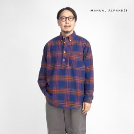 MANUAL ALPHABET マニュアルアルファベット ヘリンボーンチェック プルオーバーボタンダウンシャツ 日本製 メンズ