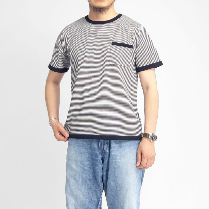 楽天市場】【セール価格】Harriss ハリス 強撚天竺 ナローボーダー 