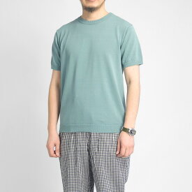 MOONCASTLE ムーンキャッスル アイスコットン クルーネック半袖ニットTシャツ 月城ニット 日本製 メンズ