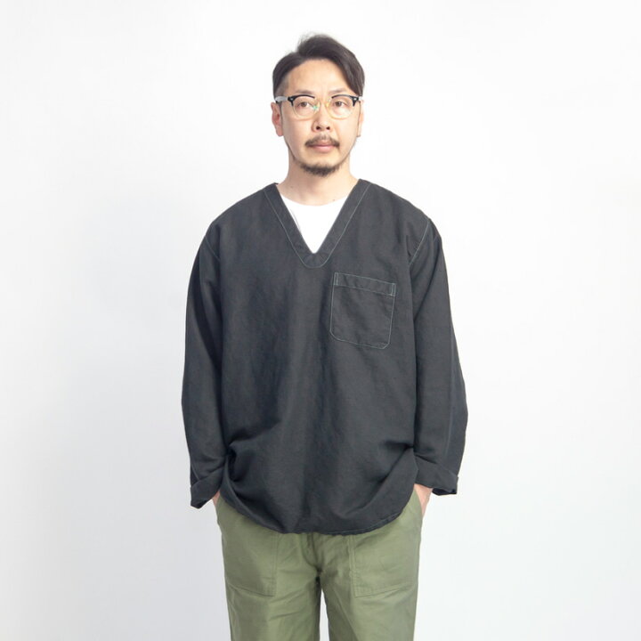 楽天市場】ハンガリー軍 リネン Vネックスリーピングシャツ 黒染め 