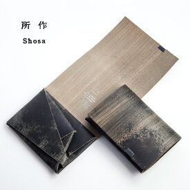 所作 shosa ショートウォレット1.0 等伯 三つ折り財布 本革 レザー 日本製 メンズ レディース