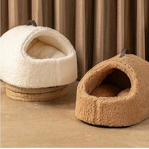 猫ベッド 冬 暖かい ハウス型 ドーム型 すのこ付き 脱着可能 洗える ペット あったか ホット ケージ 室内 快適 安全 スリッパデザイン