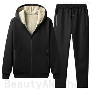 福袋 2025 ジャージ 上下セット メンズ 裏起毛 冬 防寒着 アウター ロングパンツ フード付き 大きいサイズ ゆったり あったか パジャマ ルームウェア 部屋着 ジップアップ 送料無料