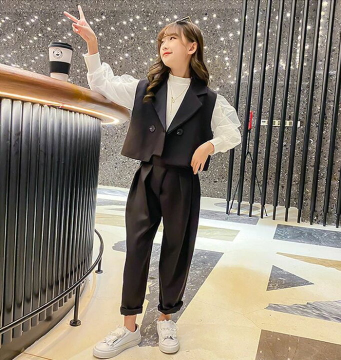 楽天市場】卒業式 スーツ 女の子 パンツ 春 秋 長袖 上下セット 入学式 