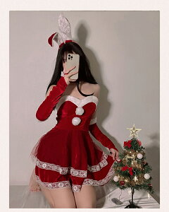 サンタ コスプレ セクシー 兎耳 うさぎ ウサギ 4点セット バニー バニーガール カチューシャ クリスマス コスプレ サンタコス 大人 コスチューム レディース サンタクロース クリスマスコス
