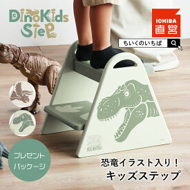 子供 踏み台 ステップ キッズステップ ステップ台 子ども プレゼント ギフト 洗面所 恐竜 イラスト 手洗い 木製 こども キッズ ふみ台 トイレ 祝い 入園祝い 誕生日 ちいくのいちば いちばかぐ Dino Kids Step［DIS-3901］