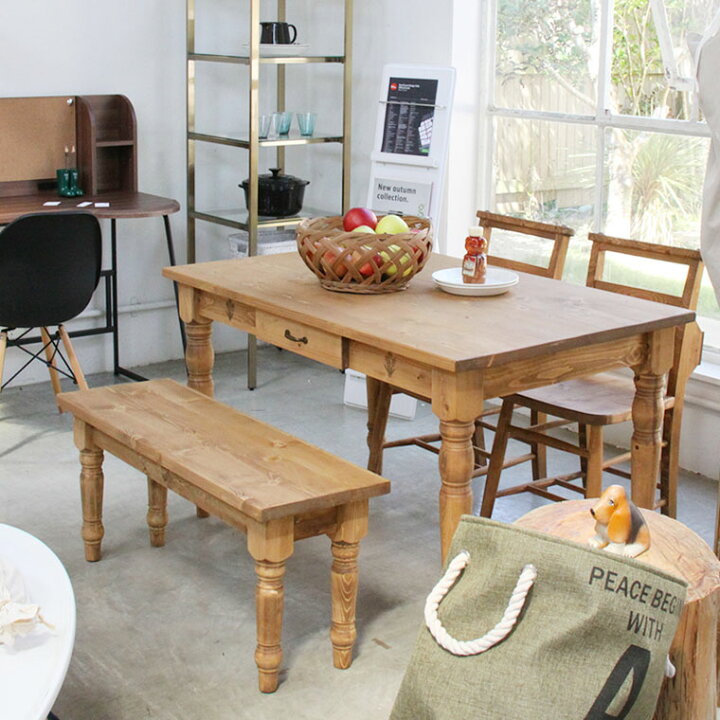 楽天市場】カントリー調 ダイニングテーブル 4人掛け 食卓テーブル  