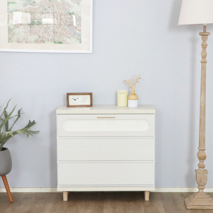 楽天市場】チェスト 白 3段 収納 おしゃれ タンス たんす 間仕切り  