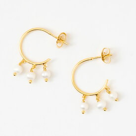 MESH マルチパールフープピアス シルバー925 18Kゴールドコート Gold Earrings ギフトBOX入り ジュエリークロス付き ハンドメイド ポルトガル直輸入 ARG0037M