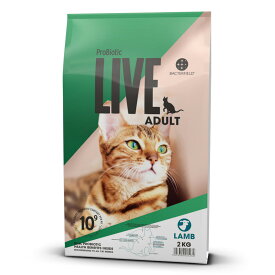 【スーパーSALE 20％OFF】ProBiotic LIVE 成猫用 ラム2kg 特許取得 機能性スーパープレミアムキャットフード プロバイオティック ライブ 生きた善玉細菌配合 無添加原料 BACTERFIELD