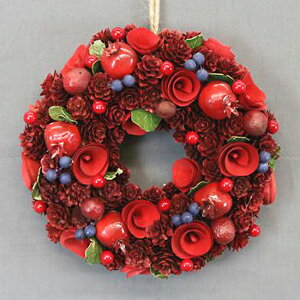 NX}X[X i`fR[V[X(bh) 24cm i` փhA  CeA Ǌ| Mtg v[g Christmas Natural Decoration Wreath Red DA38958-24