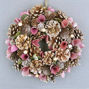 NX}X[X i`fR[V[X(sN) 25cm i` փhA  CeA Ǌ| Mtg v[g Christmas Natural Decoration Wreath (Pink) DA34265