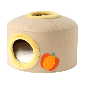 猫ベッド キャットハウス 小型犬 ニャンともデザートパイ パンプキン ペッツルート 冬用 暖かい ドーム型 2WAY ペットソファ