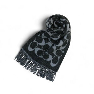 R[` COACH }t[ TWILL SIGNATURE C MUFFLER COWC540671-001 jZbNX BLACK ubN