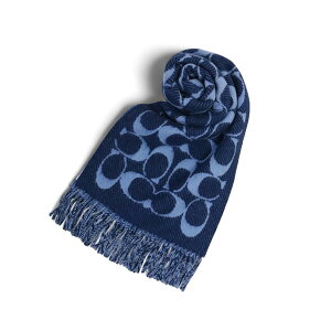 R[` COACH }t[ TWILL SIGNATURE C MUFFLER COWC540671-415 jZbNX DEEP BLUE fB[vu[