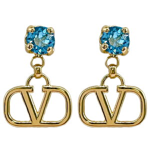 @eBm VALENTINO sAX 5W2J0H29 YCW 64X VS VOl`[ ^ NX^ S[h ANA}[i VLOGO SIGNATURE STRASS PENDANT EARRINGS