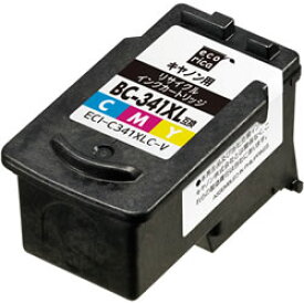 エコリカ(ecorica)　キヤノン（Canon）用　BC-341XL FINEカートリッジ 3色カラー互換　リサイクルインク（ECI-C341XLC-V）