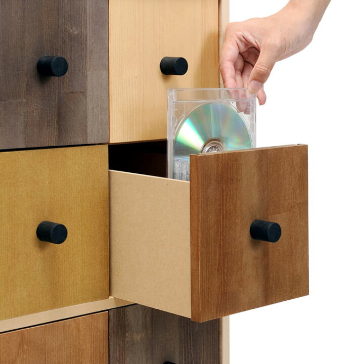 Cdラック おしゃれ 大容量 マルゲリータ 引き出し 16杯 Sc T16 Cd収納ボックス キャスター付き ワゴン収納 Cd Rack 収納カート Cd収納棚 木製 引出し収納 Cd収納ケース