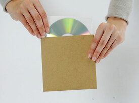 CD用 厚紙ジャケット クラフト茶＋ CD用 不織布 インナージャケット 100組セット/CD-027 /マルゲリータ