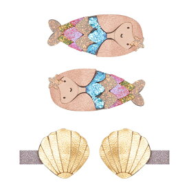 MIMI&LULA ヘアアクセサリー ヘアクリップ 4個セット マルチカラー かわいい ヘアピン 髪留め ヘアクリップ 女の子 女子 雑貨 おもちゃ 出産祝い プレゼント プチギフト ギフト 誕生日 贈り物 おしゃれ 大人 子供 キッズ 人魚 マーメイド